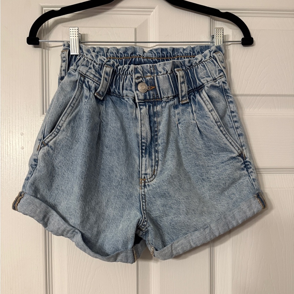 Aeropostale Blue Jean Shorts High-Waisted Mom Shorts